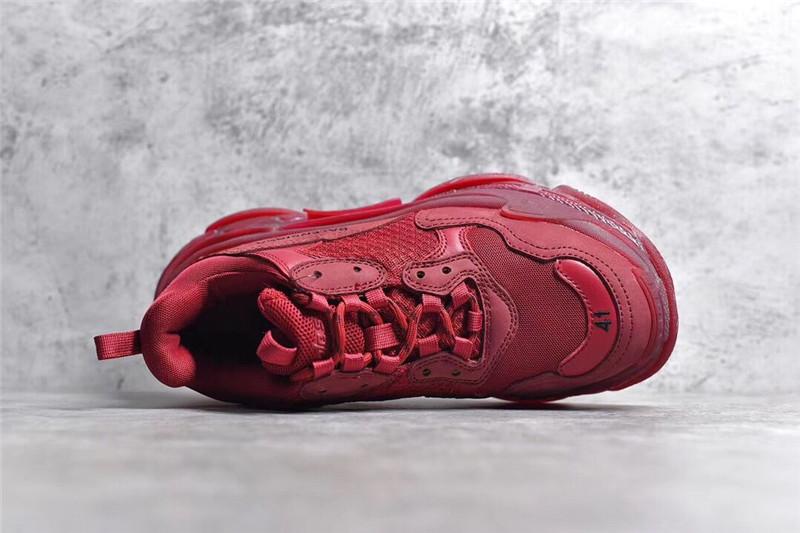 PK GOD PARIS TRIPLE S CLEAR SOLE TRAINER BURGUNDY READY TO SHIP